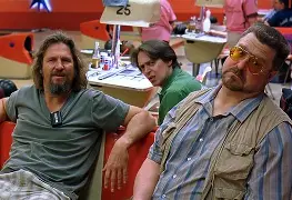 The Dude with Walter and Donny at the bowling alley